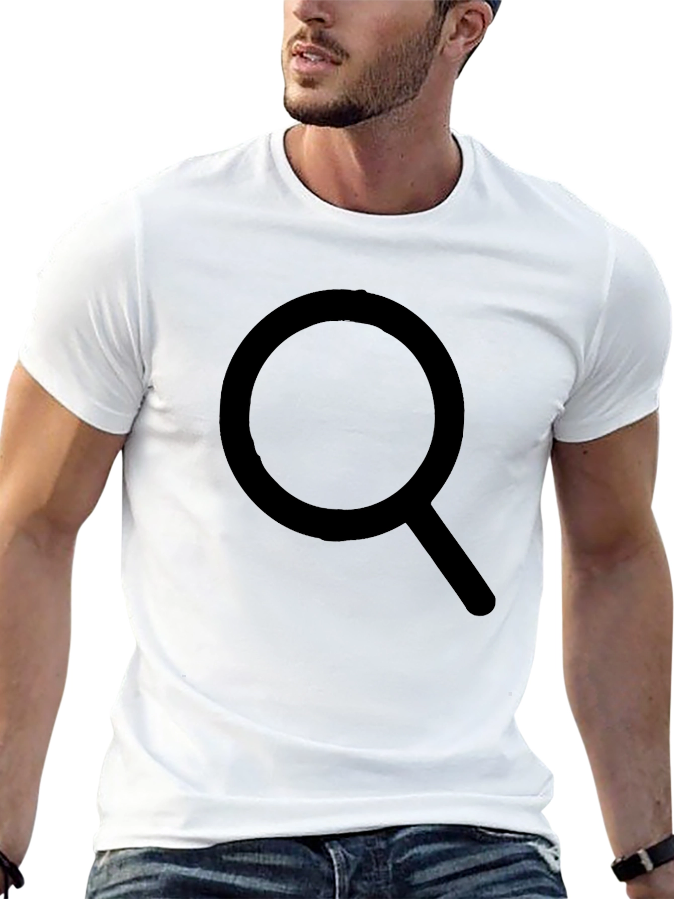 Mens Black T-Shirt - Search Design