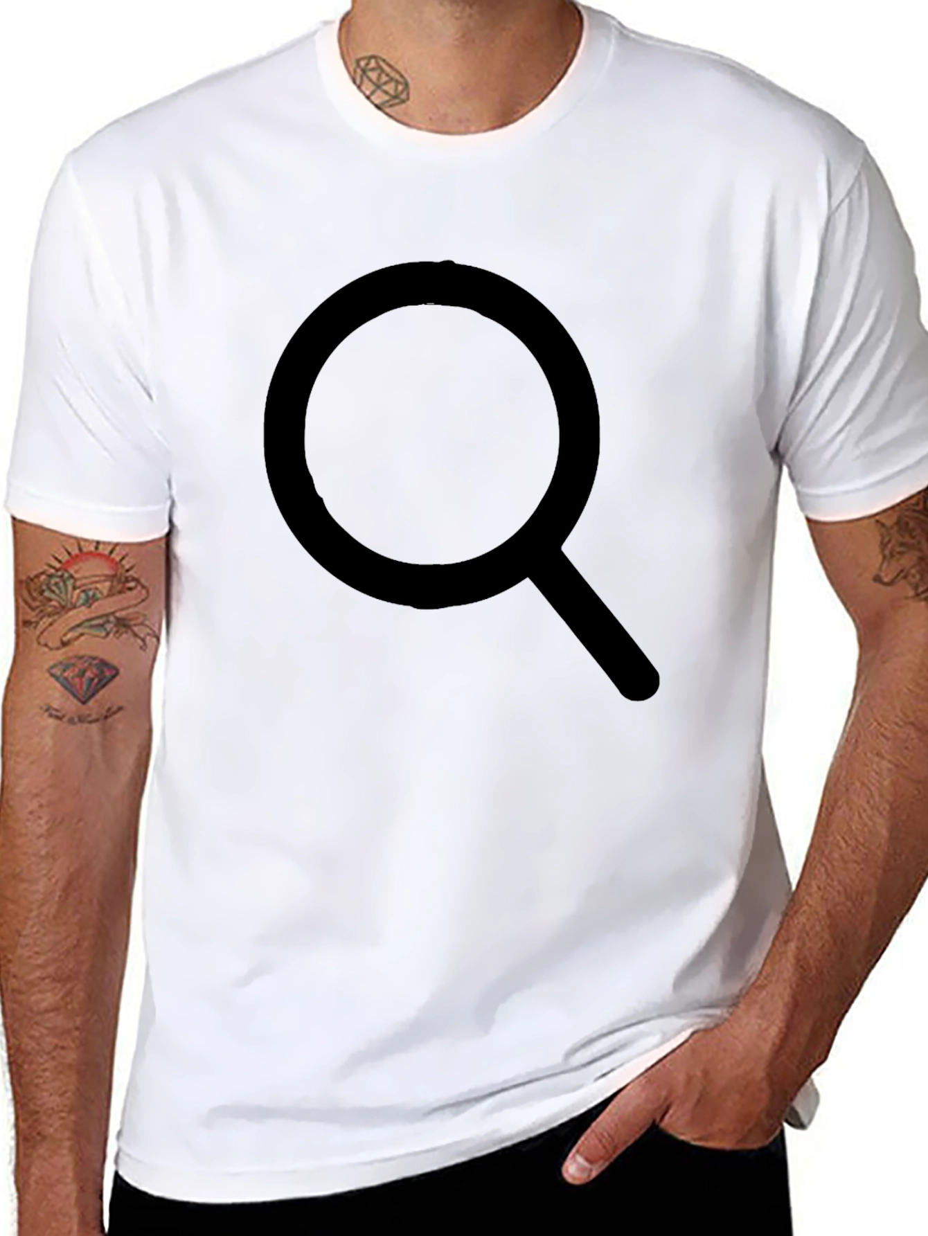 Mens Black T-Shirt - Search Design