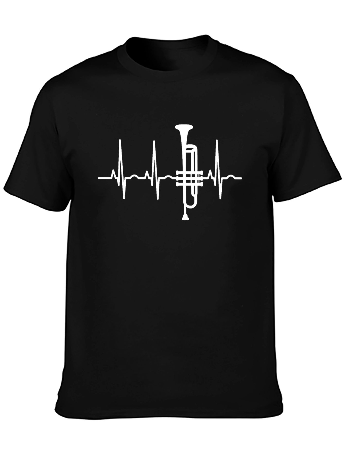 Trumpet Heartbeat Graphic Tee - Musician Gift