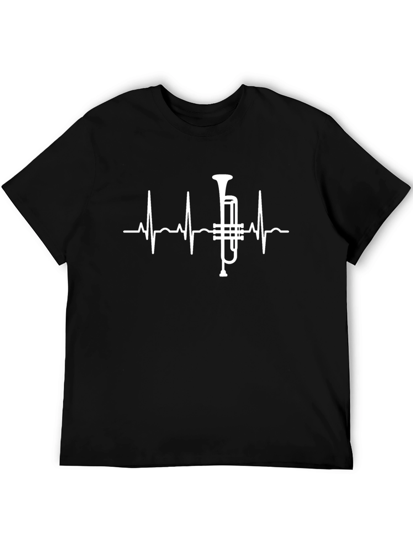 Trumpet Heartbeat Graphic Tee - Musician Gift