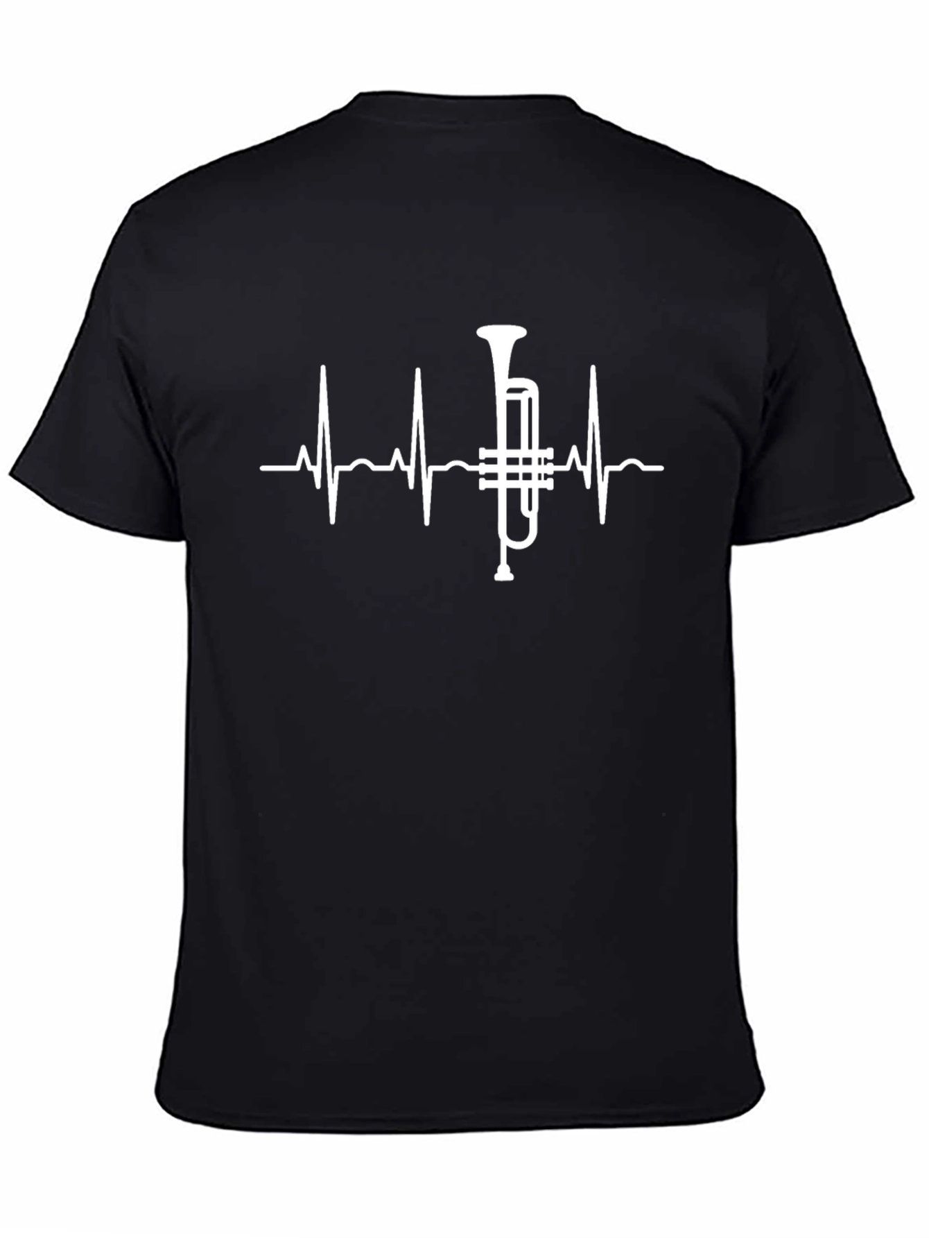Trumpet Heartbeat Graphic Tee - Musician Gift