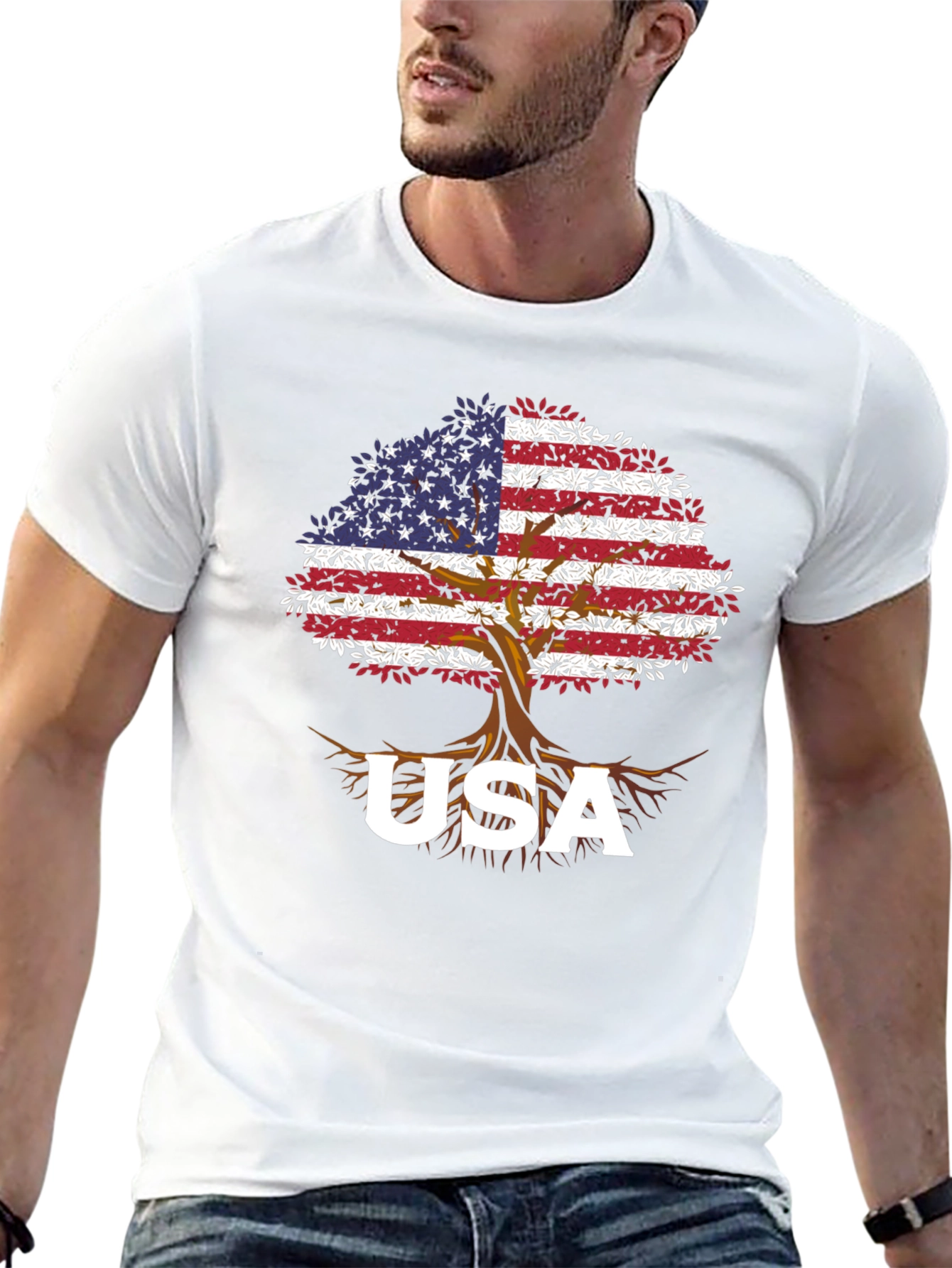 USA Flag Tree T-Shirt - Patriotic Pride