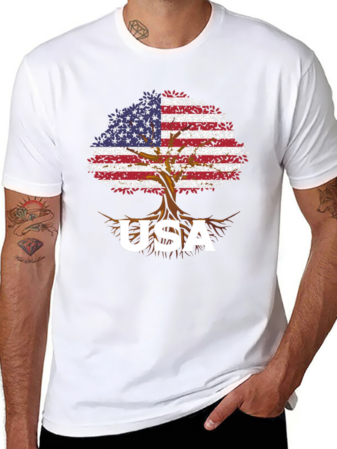 USA Flag Tree T-Shirt - Patriotic Pride