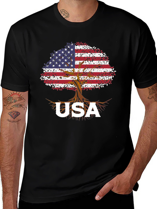 USA Flag Tree T-Shirt - Patriotic Pride