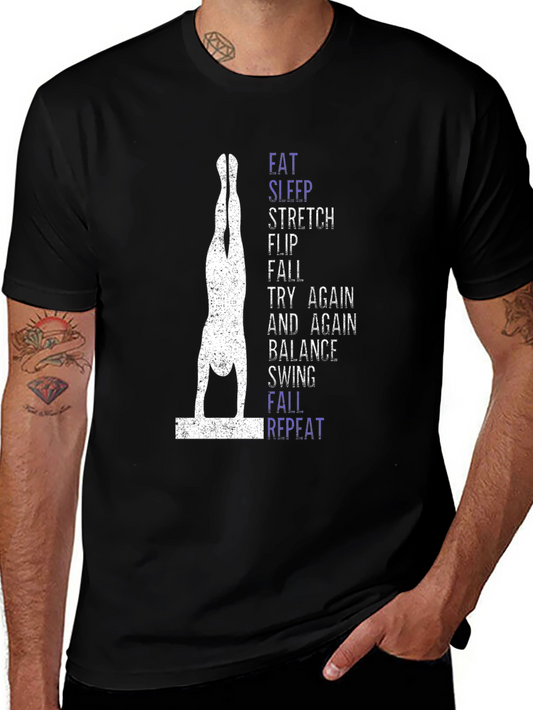 Gymnastics Balance T-Shirt - Eat Sleep Stretch