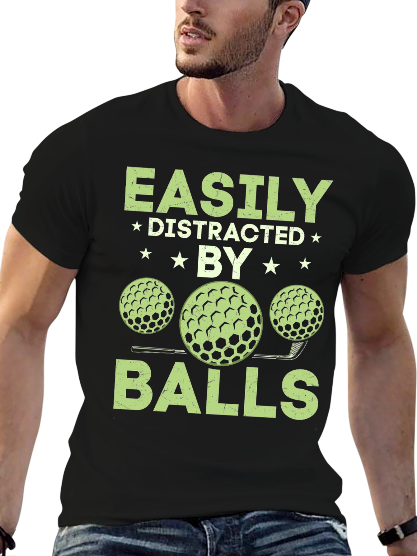Easily Distracted By Balls T-Shirt - Golf Lover Tee