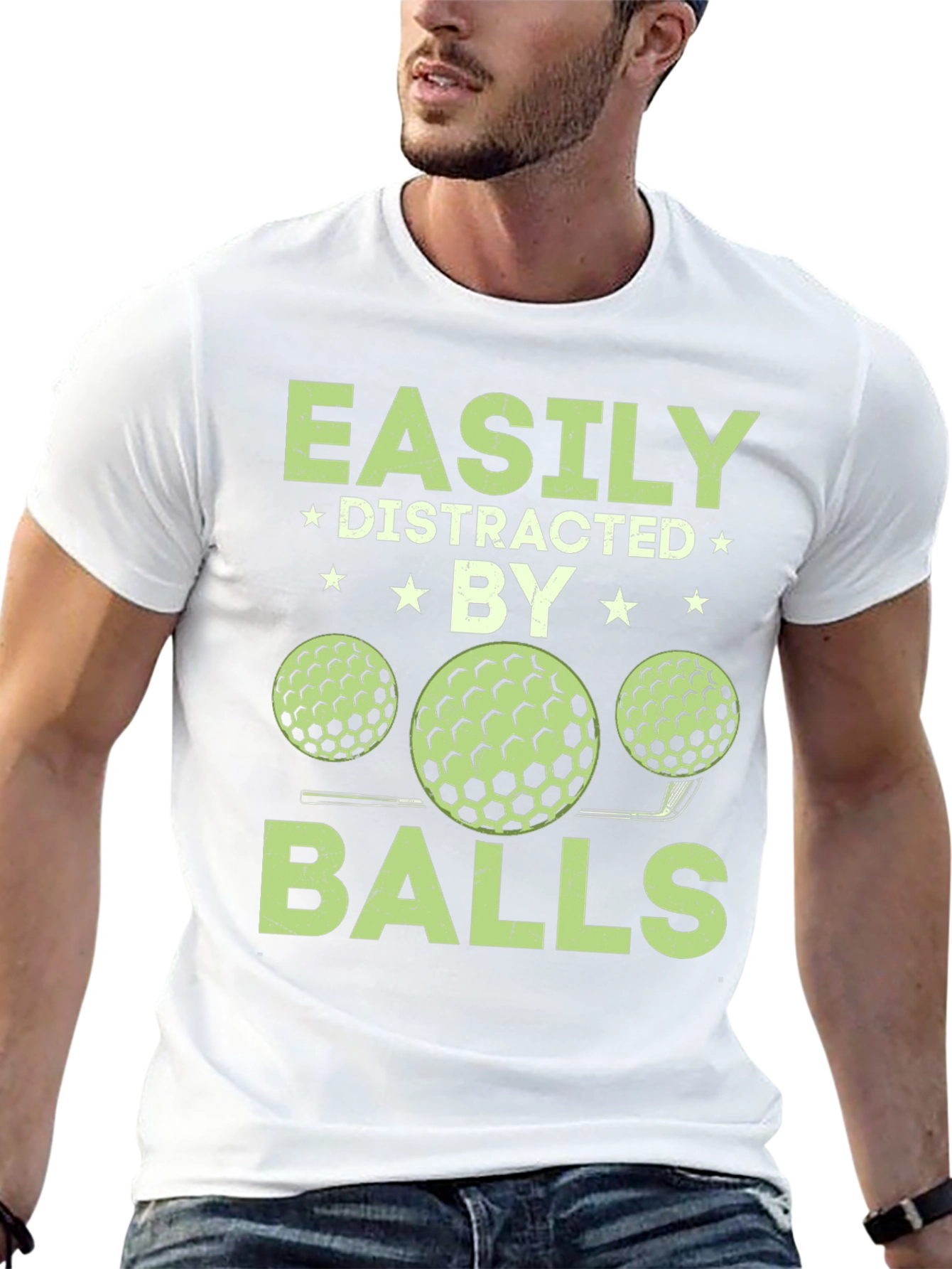 Easily Distracted By Balls T-Shirt - Golf Lover Tee
