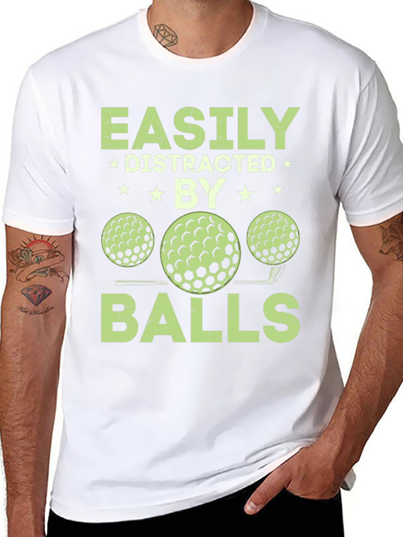 Easily Distracted By Balls T-Shirt - Golf Lover Tee