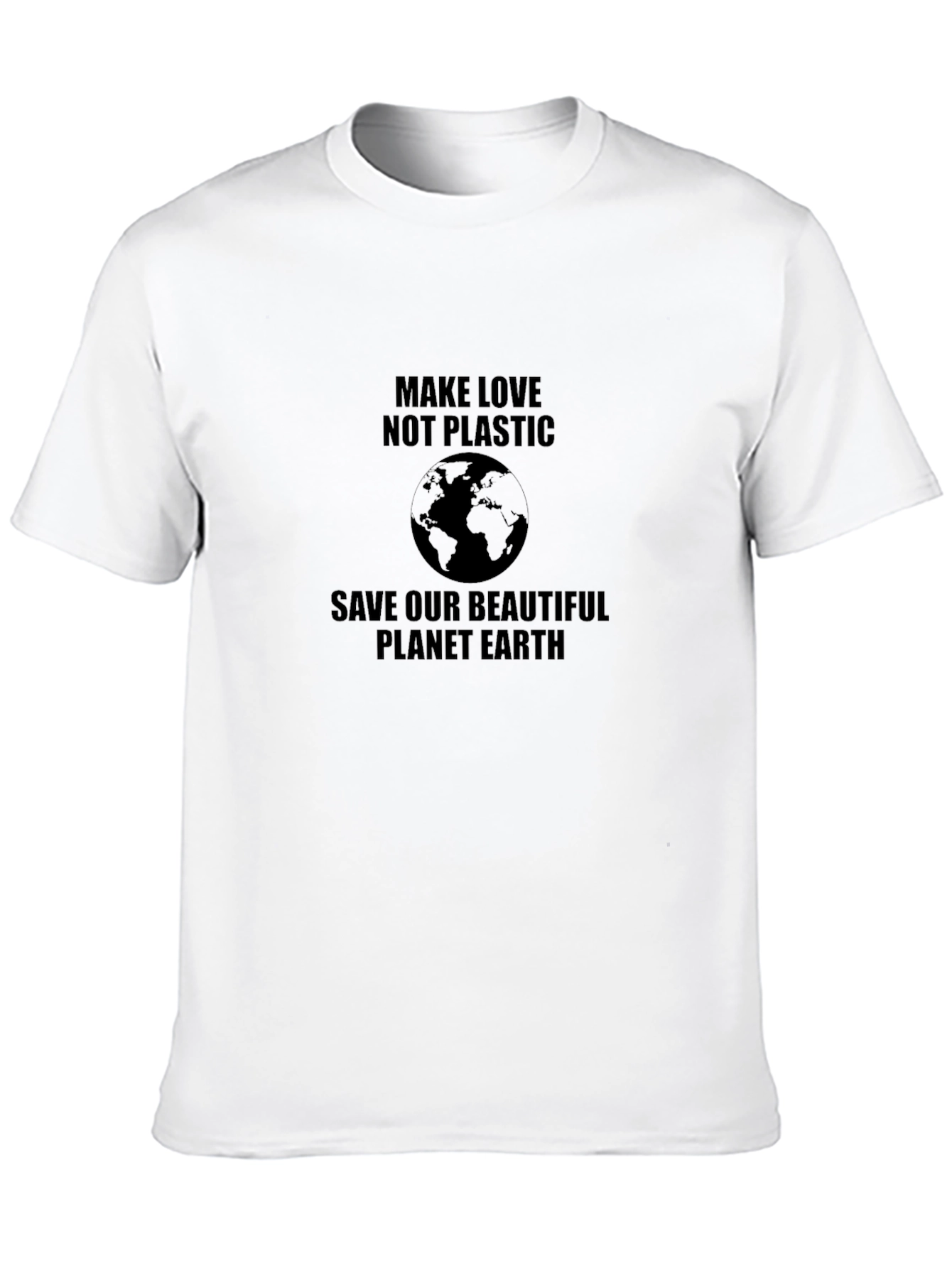 Eco-Friendly Make Love Not Plastic Black T-Shirt