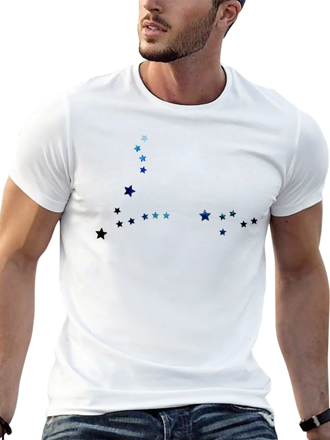 Starry Constellation Graphic Tee - Black