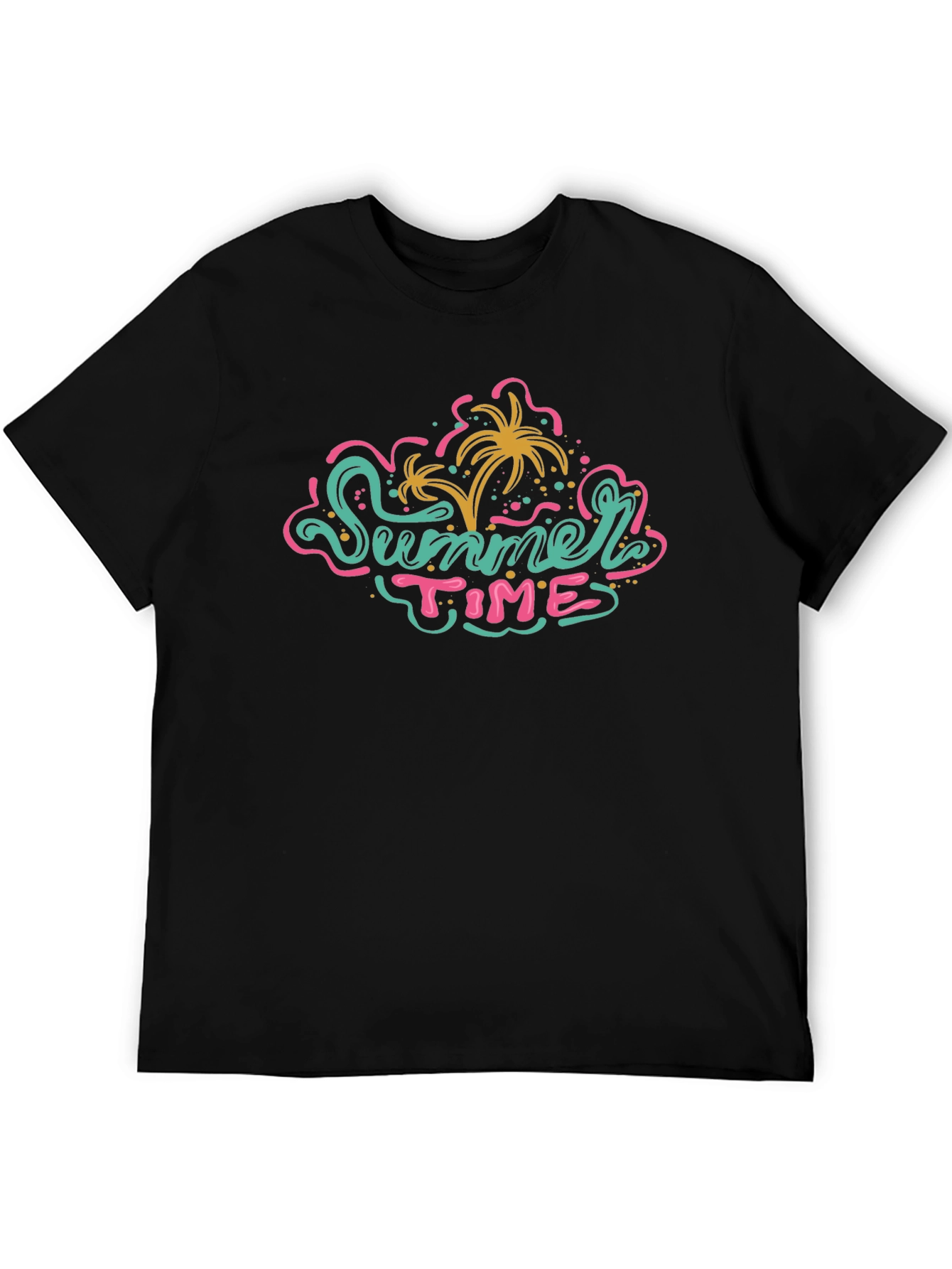 Summer Time Graphic Tee - Black Casual T-Shirt