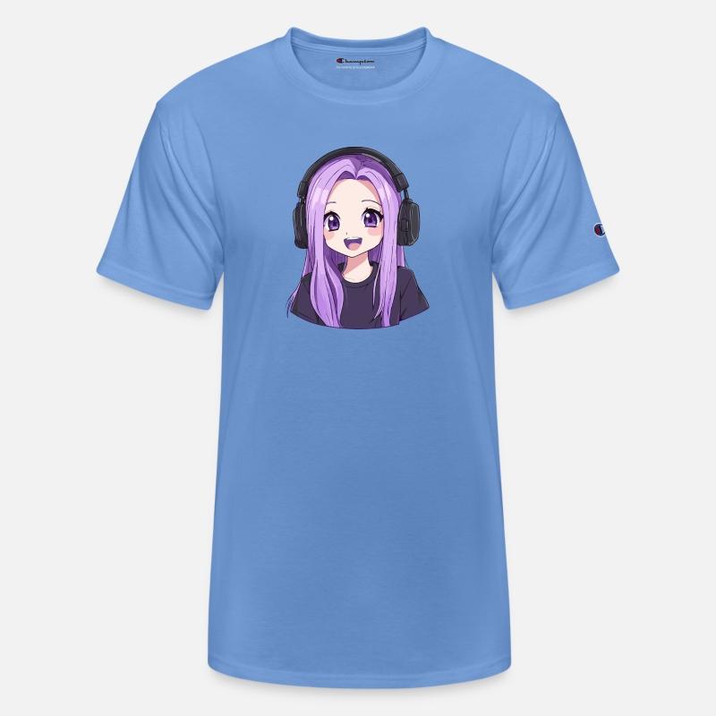 Purple Haired Gamer Girl with Headphones
