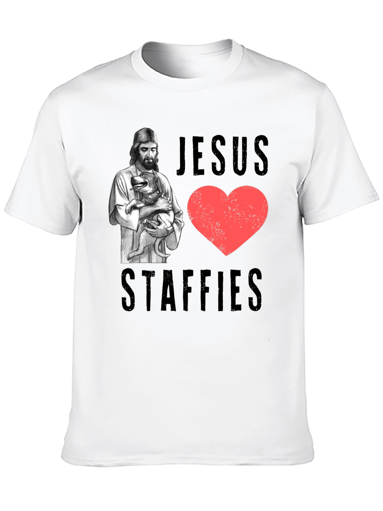 Jesus Loves Staffies T-Shirt - Black