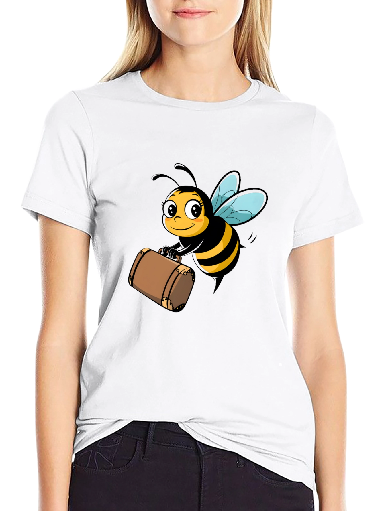 Bee Travel T-Shirt - Black Cotton Tee