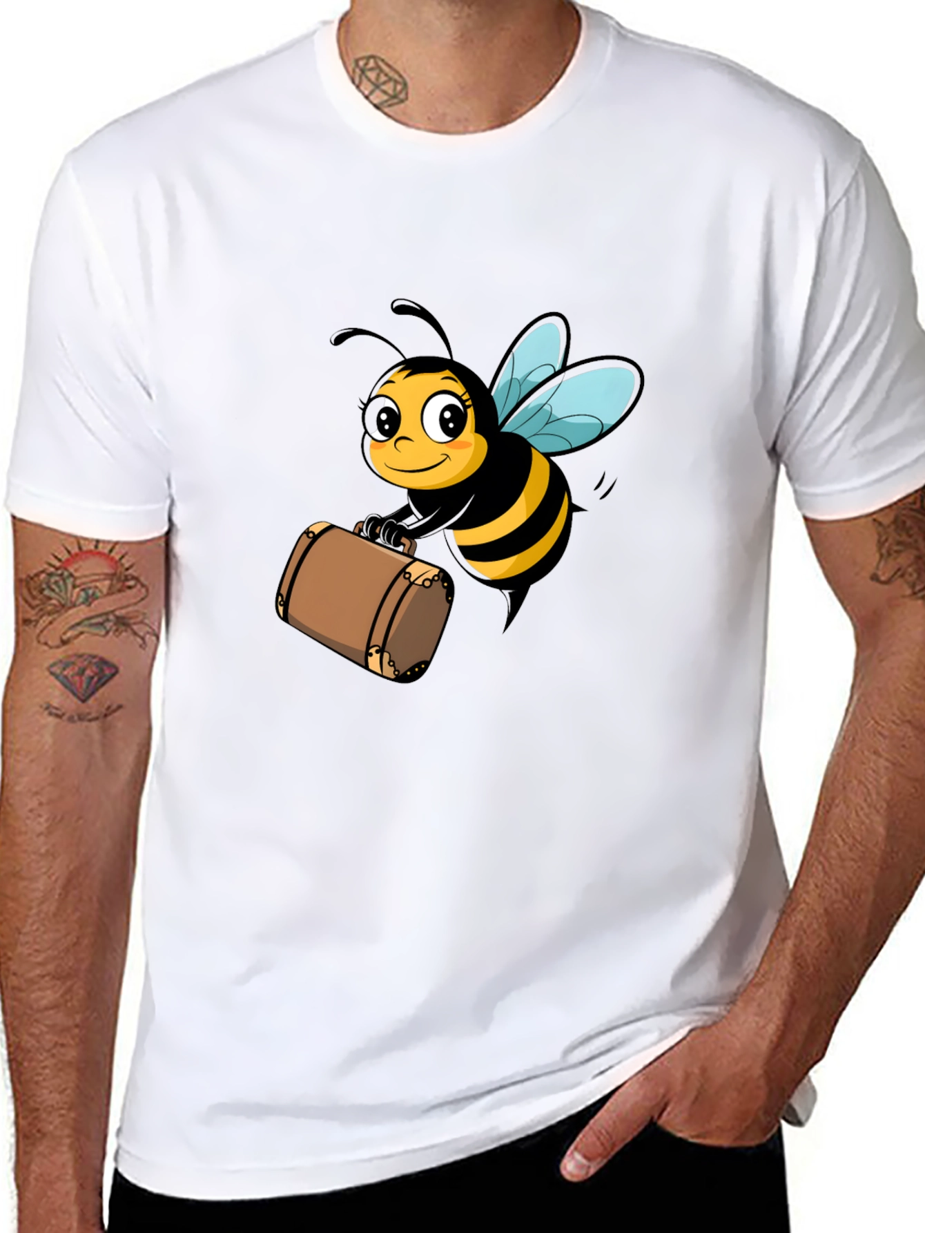 Bee Travel T-Shirt - Black Cotton Tee