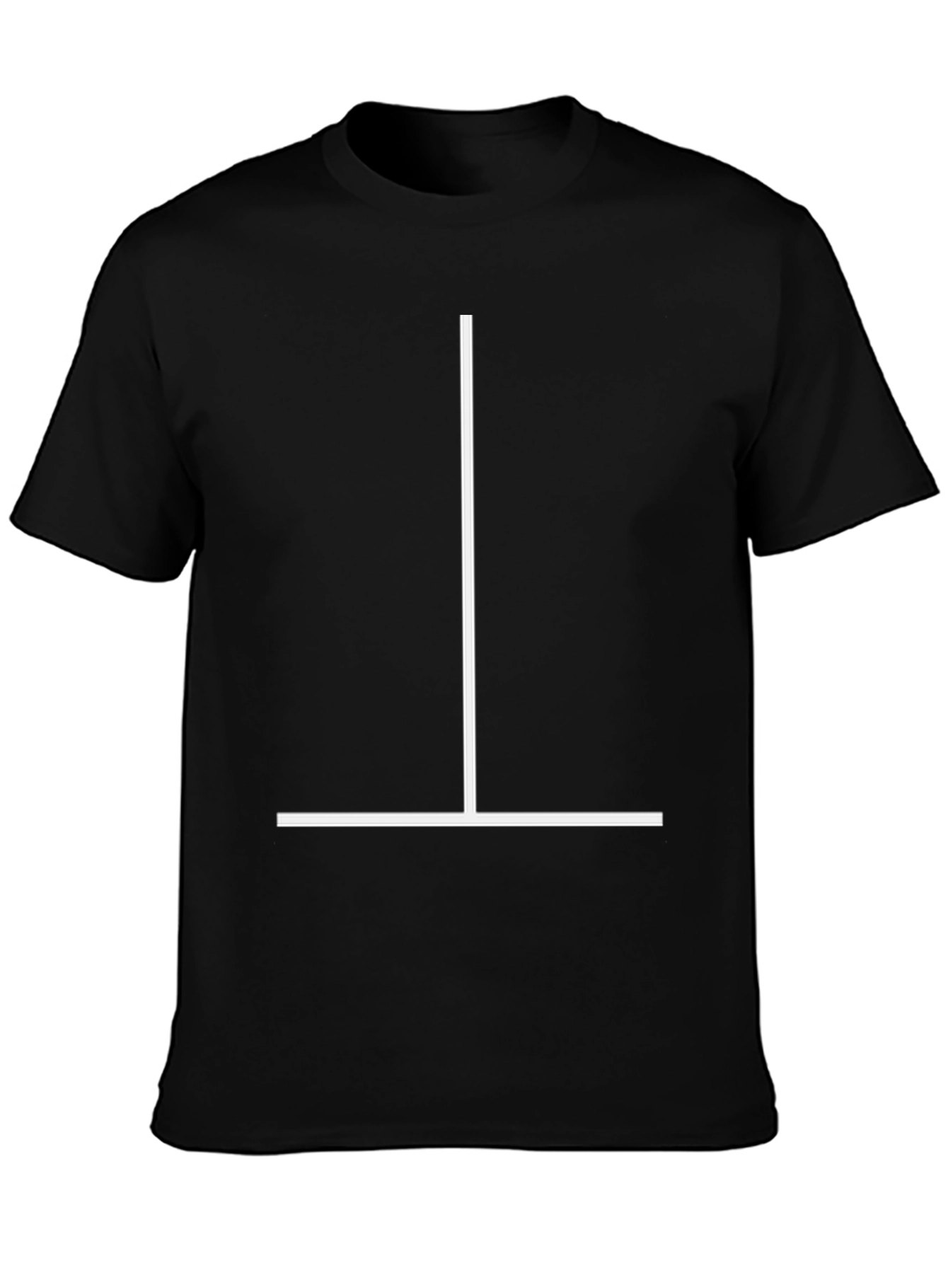Minimalist Line Graphic T-Shirt - Black