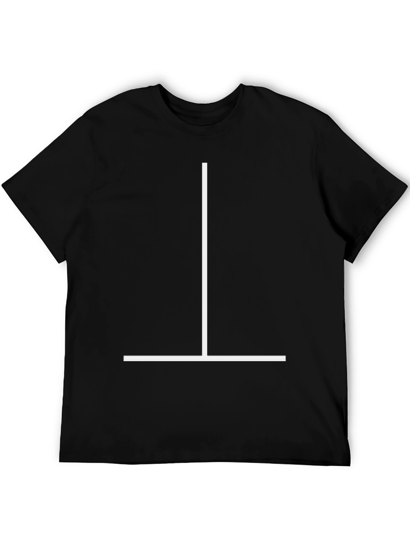 Minimalist Line Graphic T-Shirt - Black