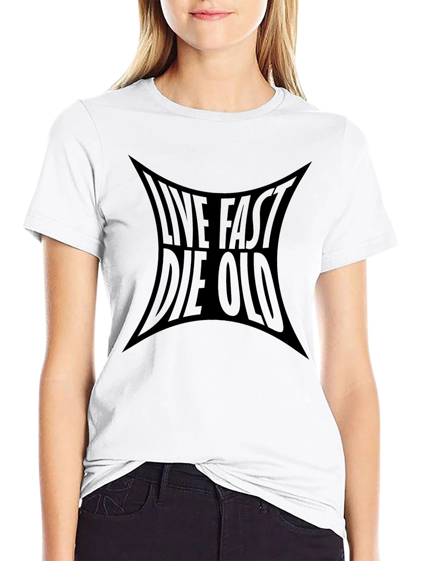 Live Fast Die Old Graphic T-Shirt - Black