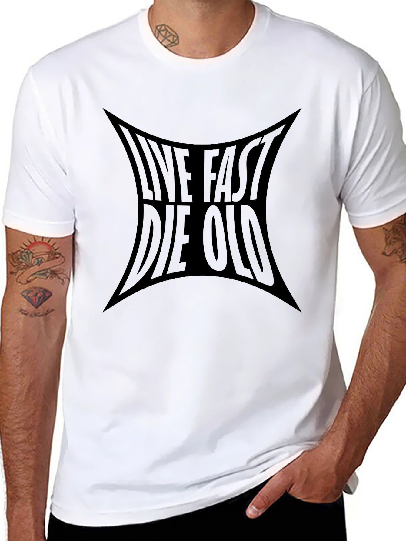 Live Fast Die Old Graphic T-Shirt - Black