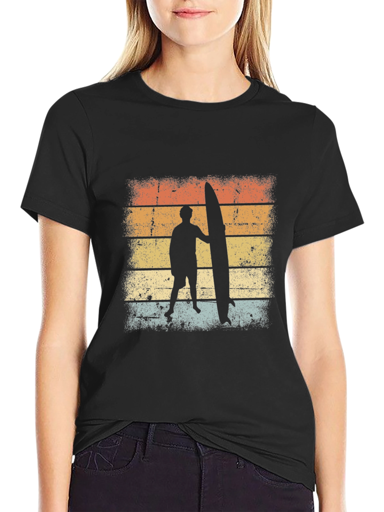 Retro Surfer Silhouette T-Shirt