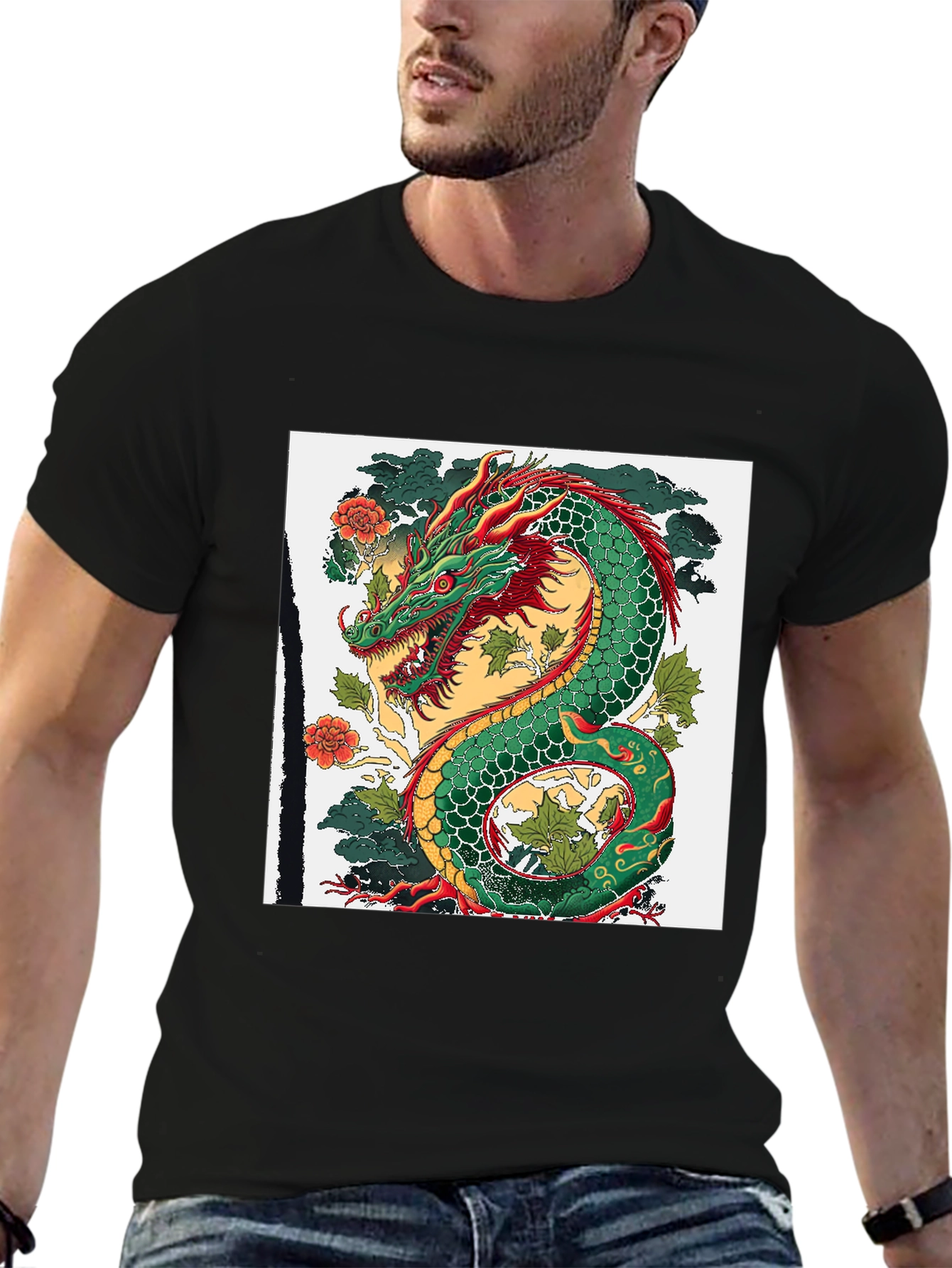 Dragon Graphic Tee - Black