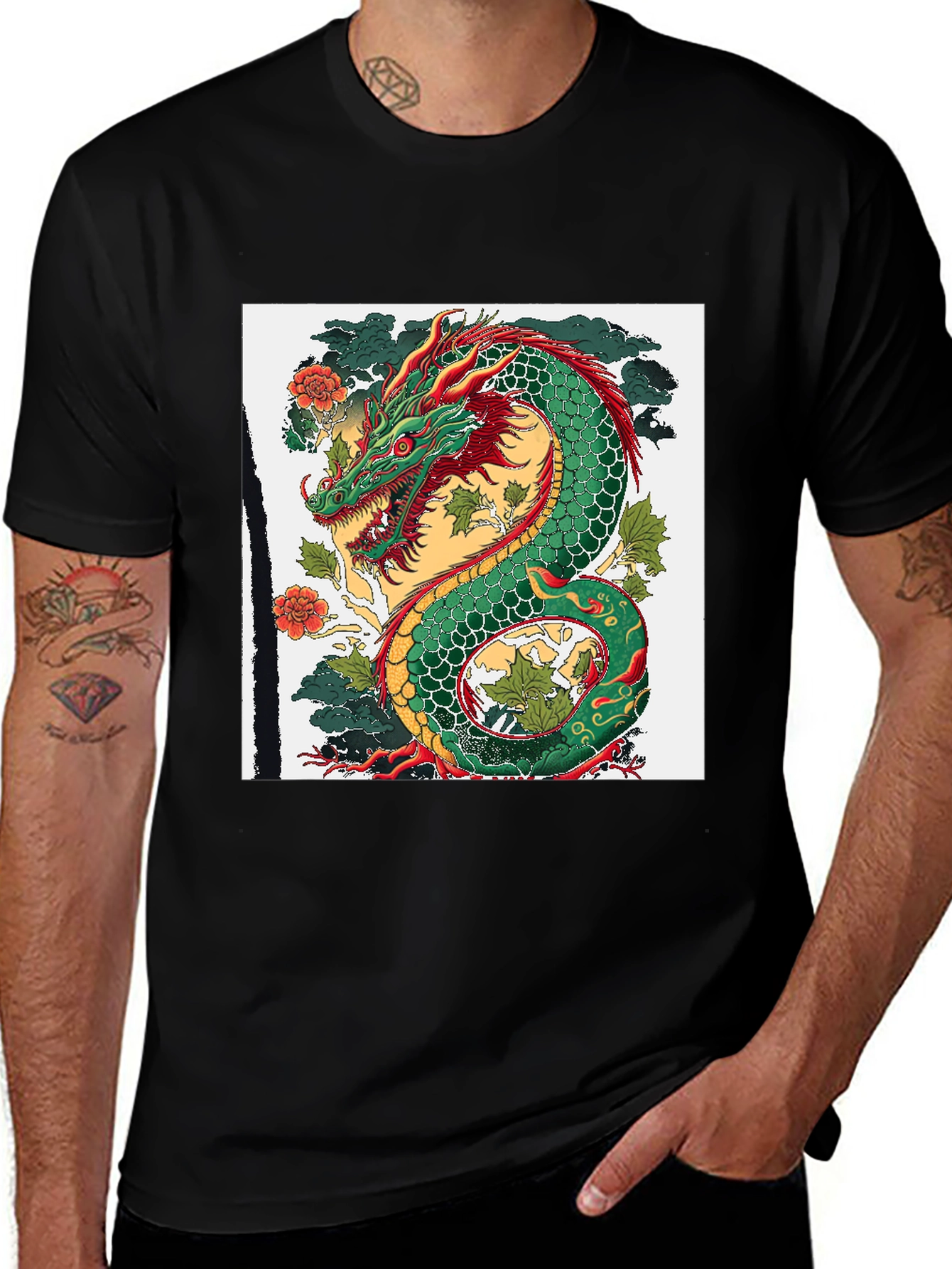 Dragon Graphic Tee - Black
