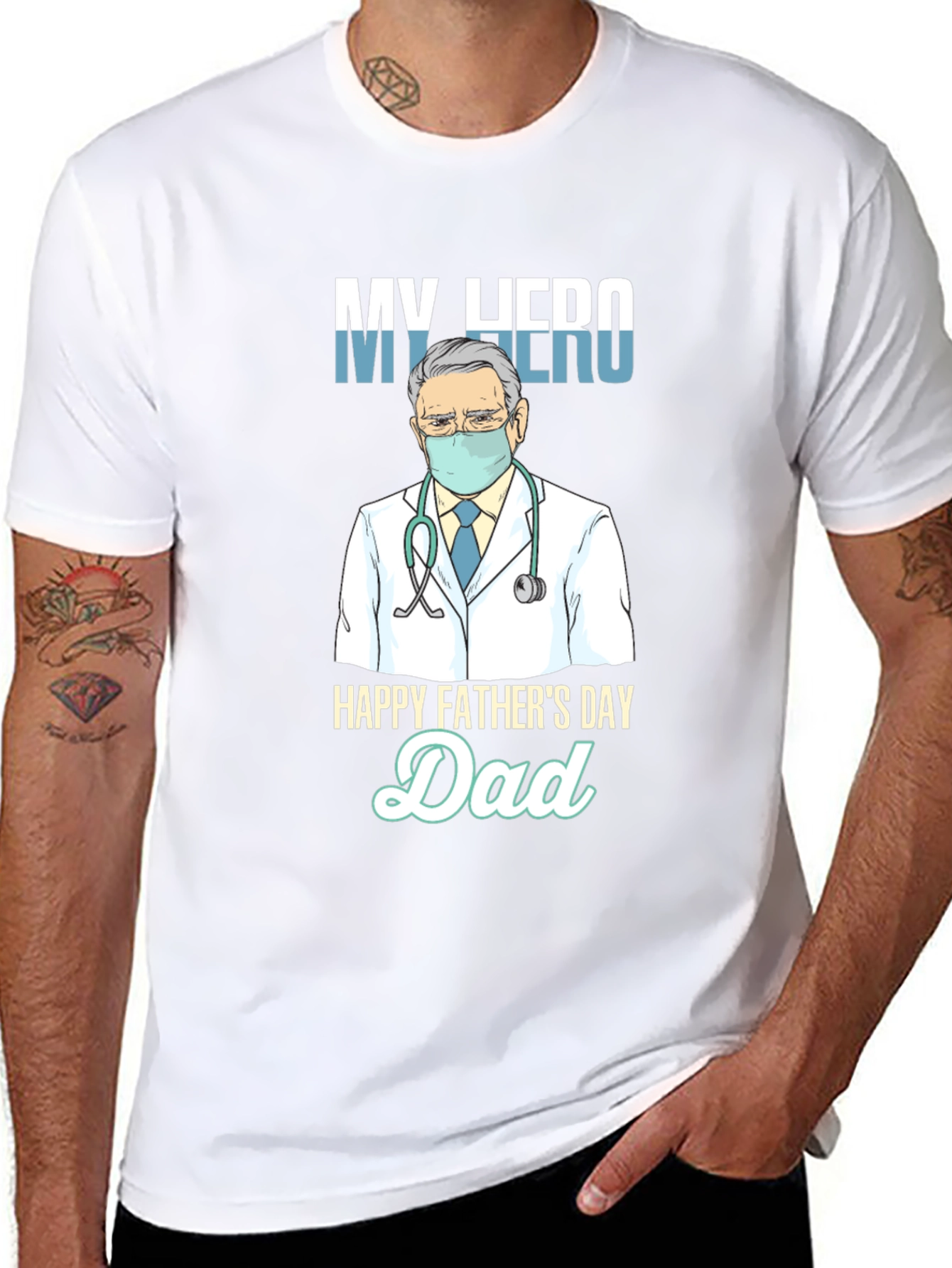 My Hero Dad T-Shirt Fathers Day Gift