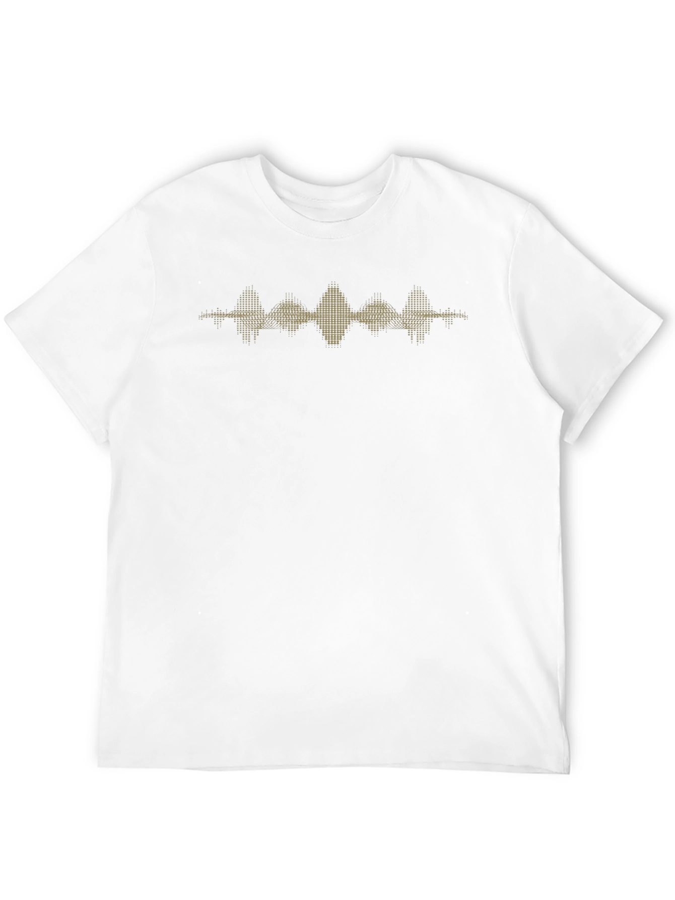 Modern Black T-Shirt with Gold Waveform Graphic