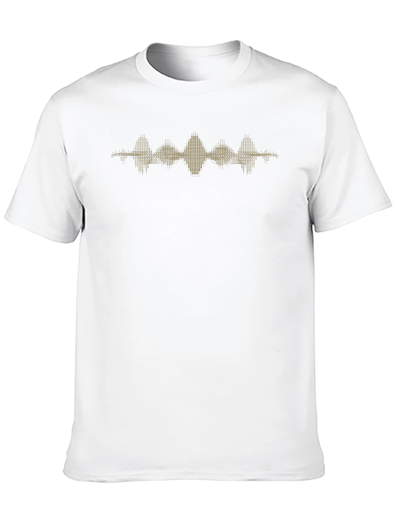 Modern Black T-Shirt with Gold Waveform Graphic
