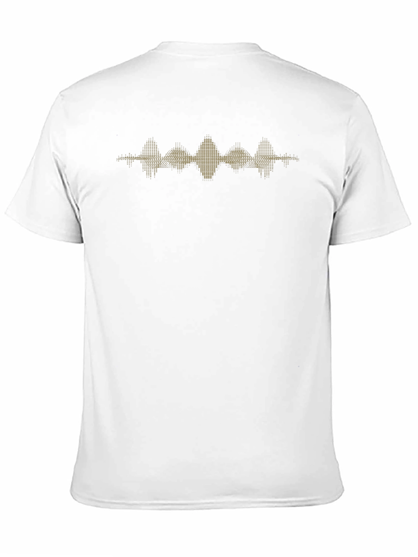 Modern Black T-Shirt with Gold Waveform Graphic