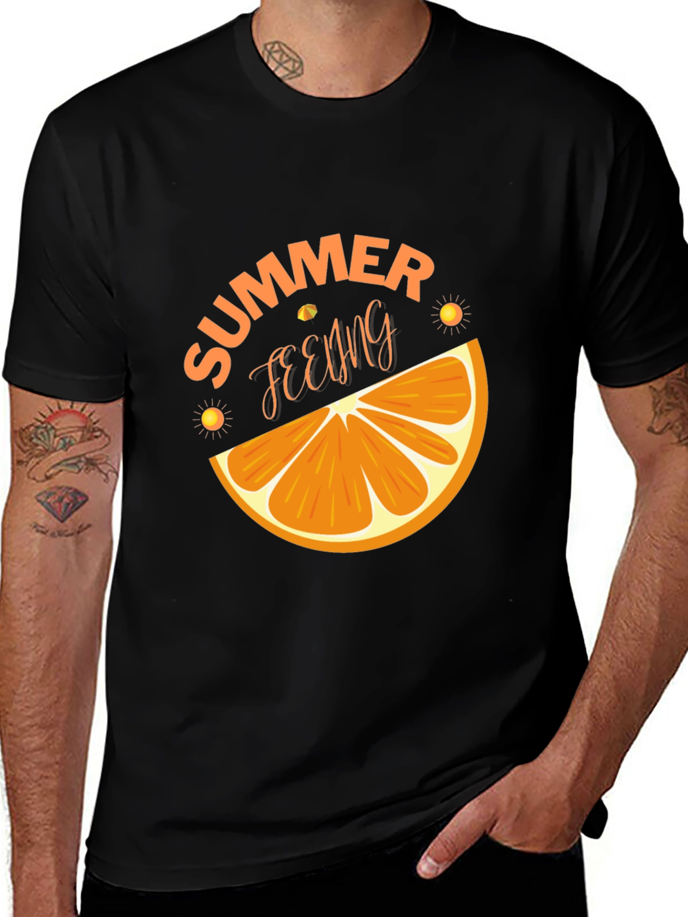 Summer Feeling Graphic T-Shirt - Black