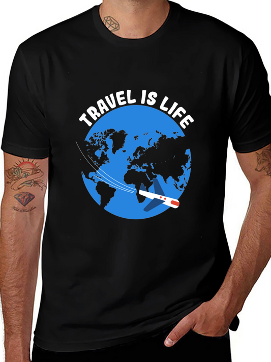 Travel Is Life Graphic Tee - World Traveler Shirt