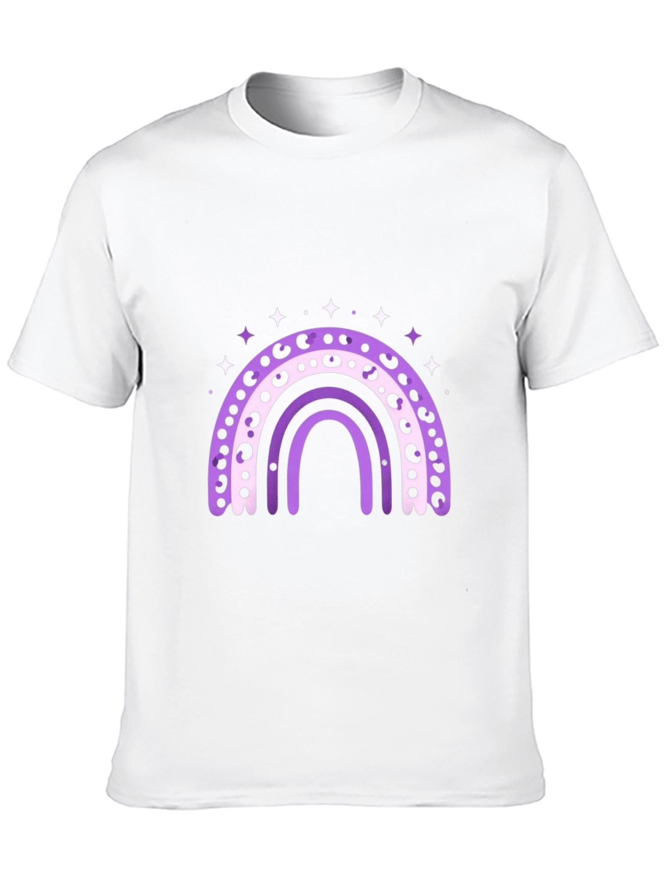 Stylish Rainbow Graphic Tee - Black