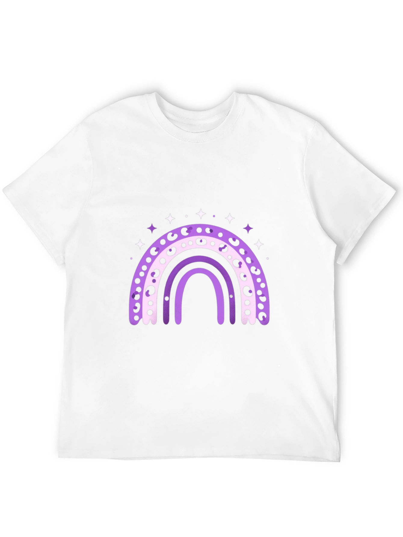 Stylish Rainbow Graphic Tee - Black