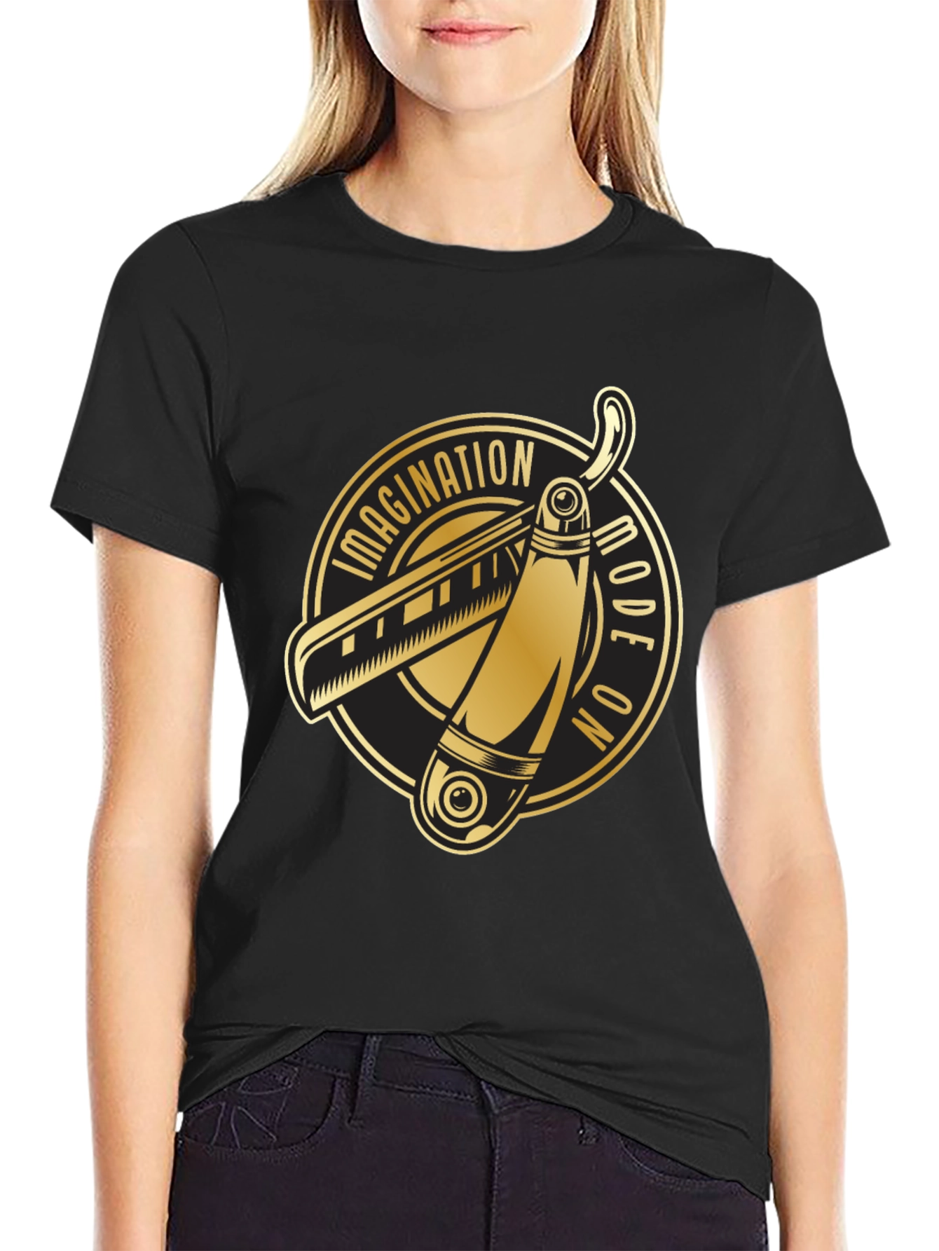 Imagination Mode On Straight Razor Graphic T-Shirt