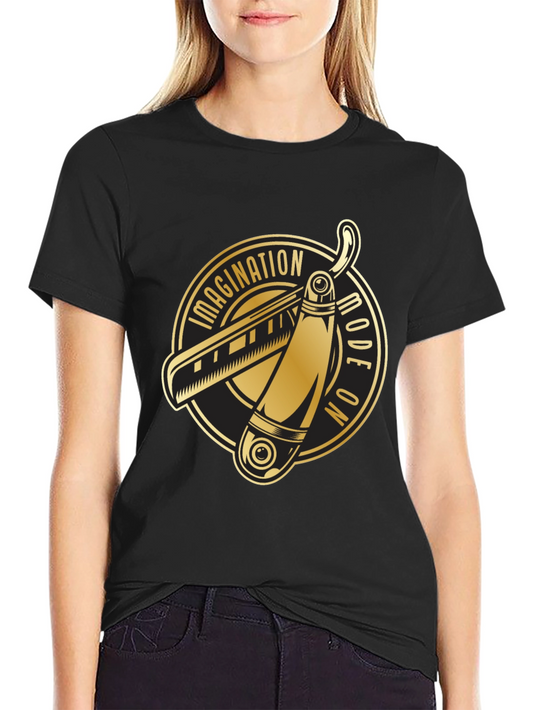 Imagination Mode On Straight Razor Graphic T-Shirt