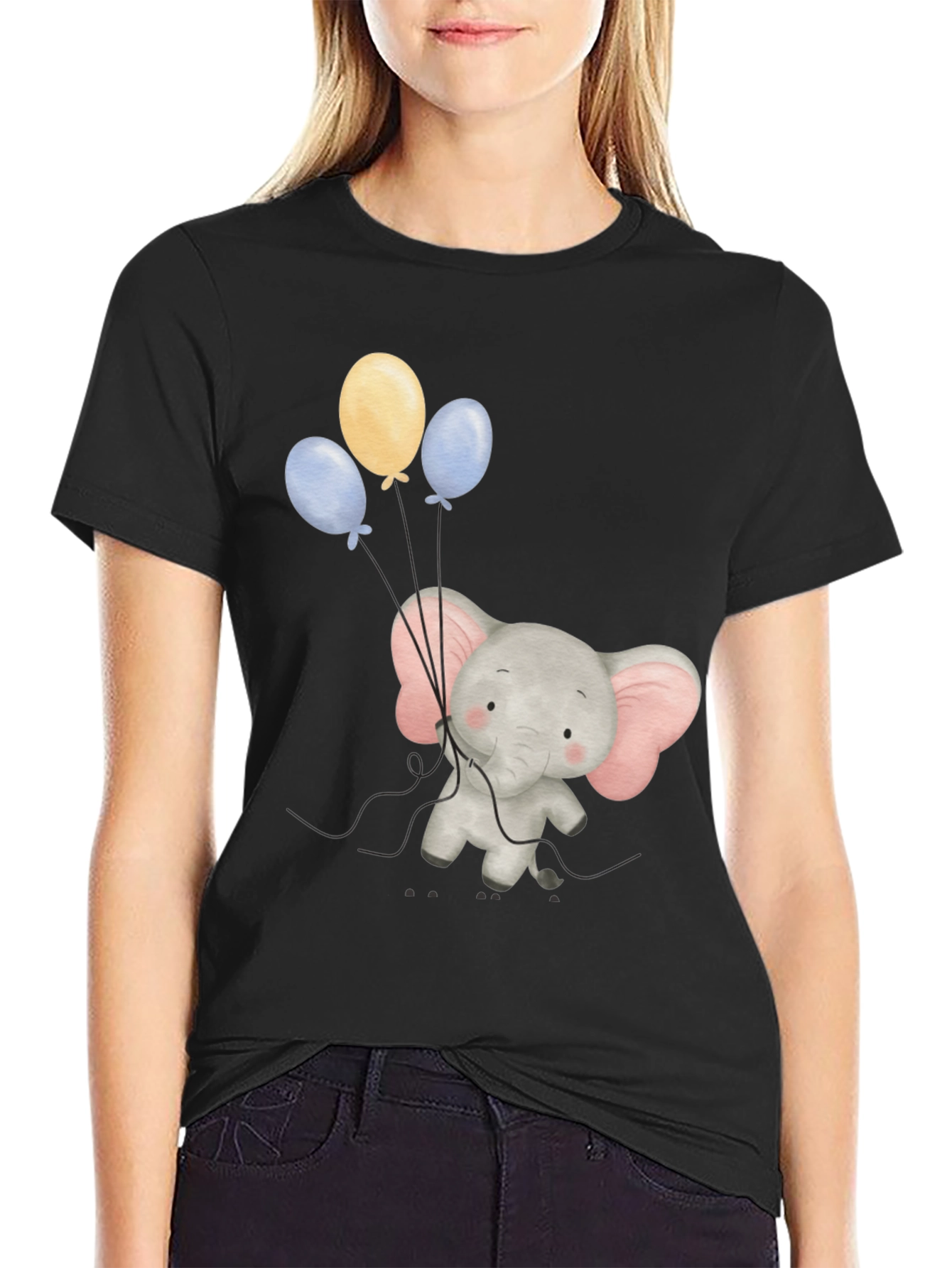 Elephant Balloons Graphic Tee - Soft Cotton Comfort