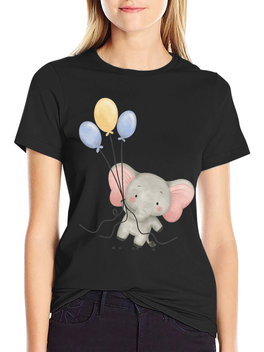 Elephant Balloons Graphic Tee - Soft Cotton Comfort