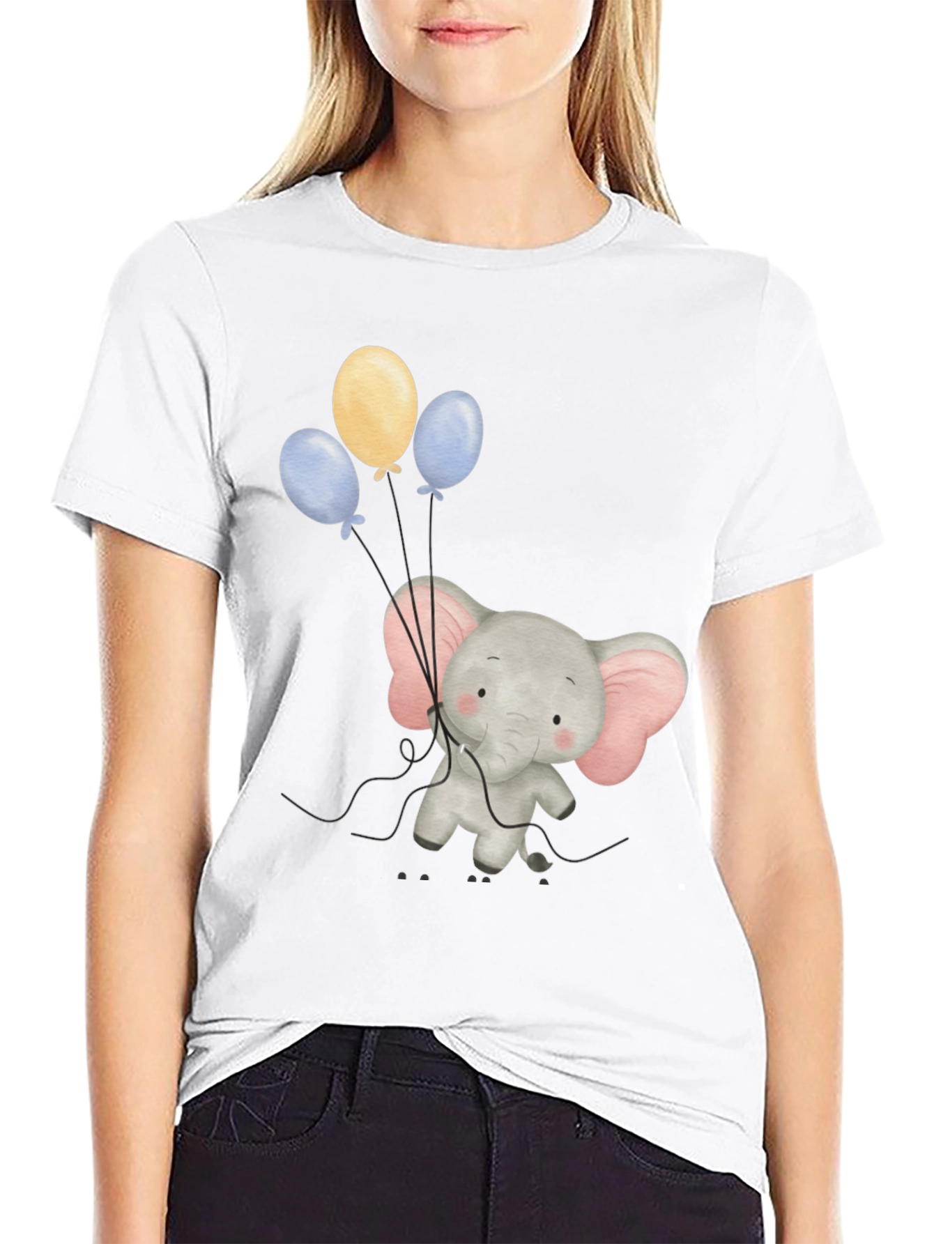 Elephant Balloons Graphic Tee - Soft Cotton Comfort