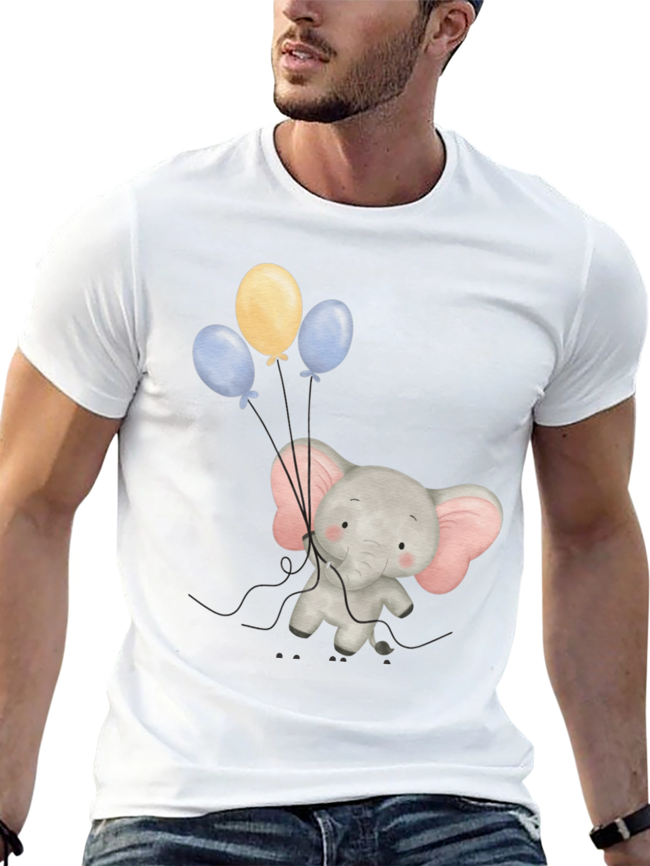 Elephant Balloons Graphic Tee - Soft Cotton Comfort