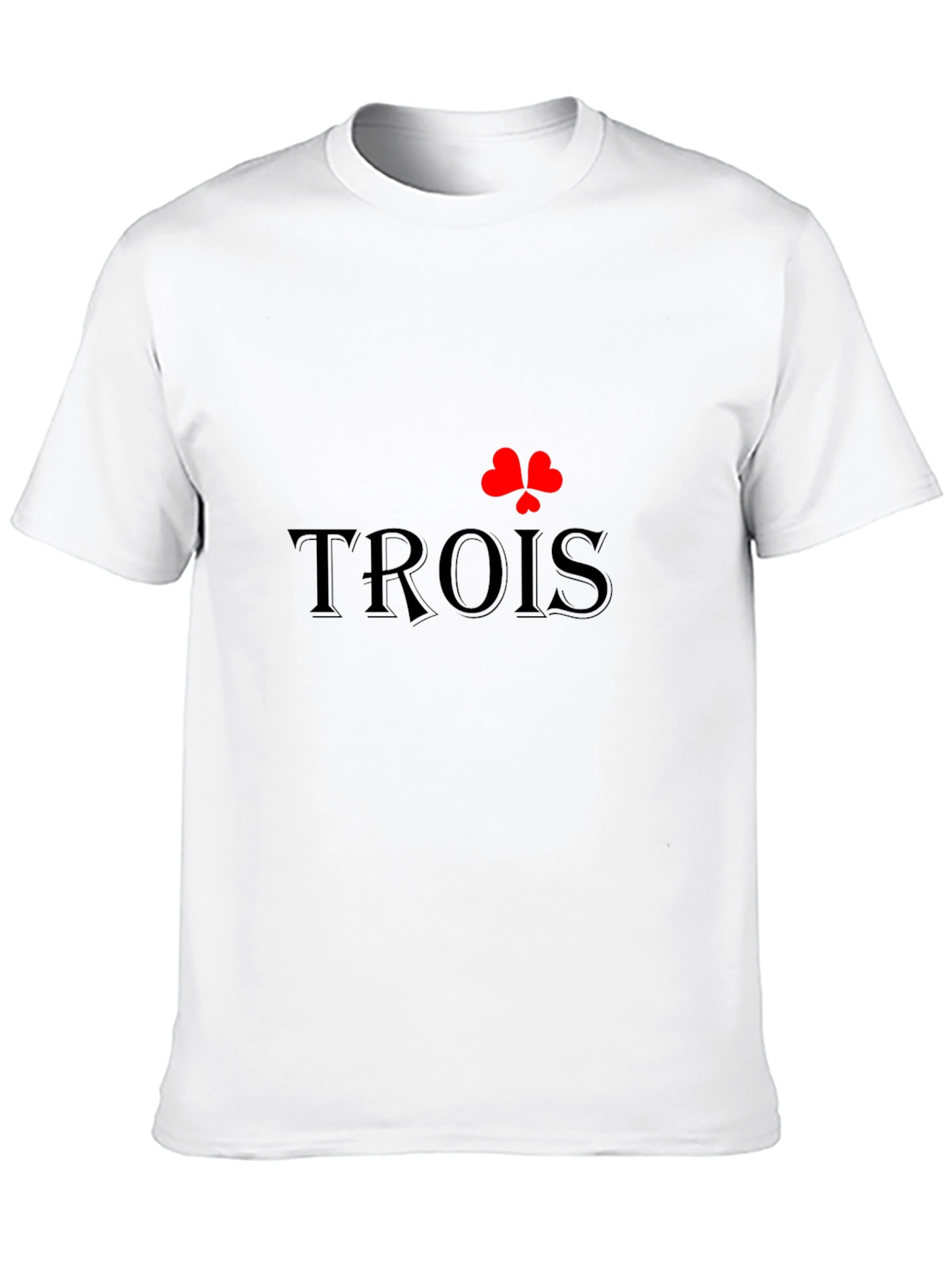 Stylish Black T-Shirt with Trois Clover Design