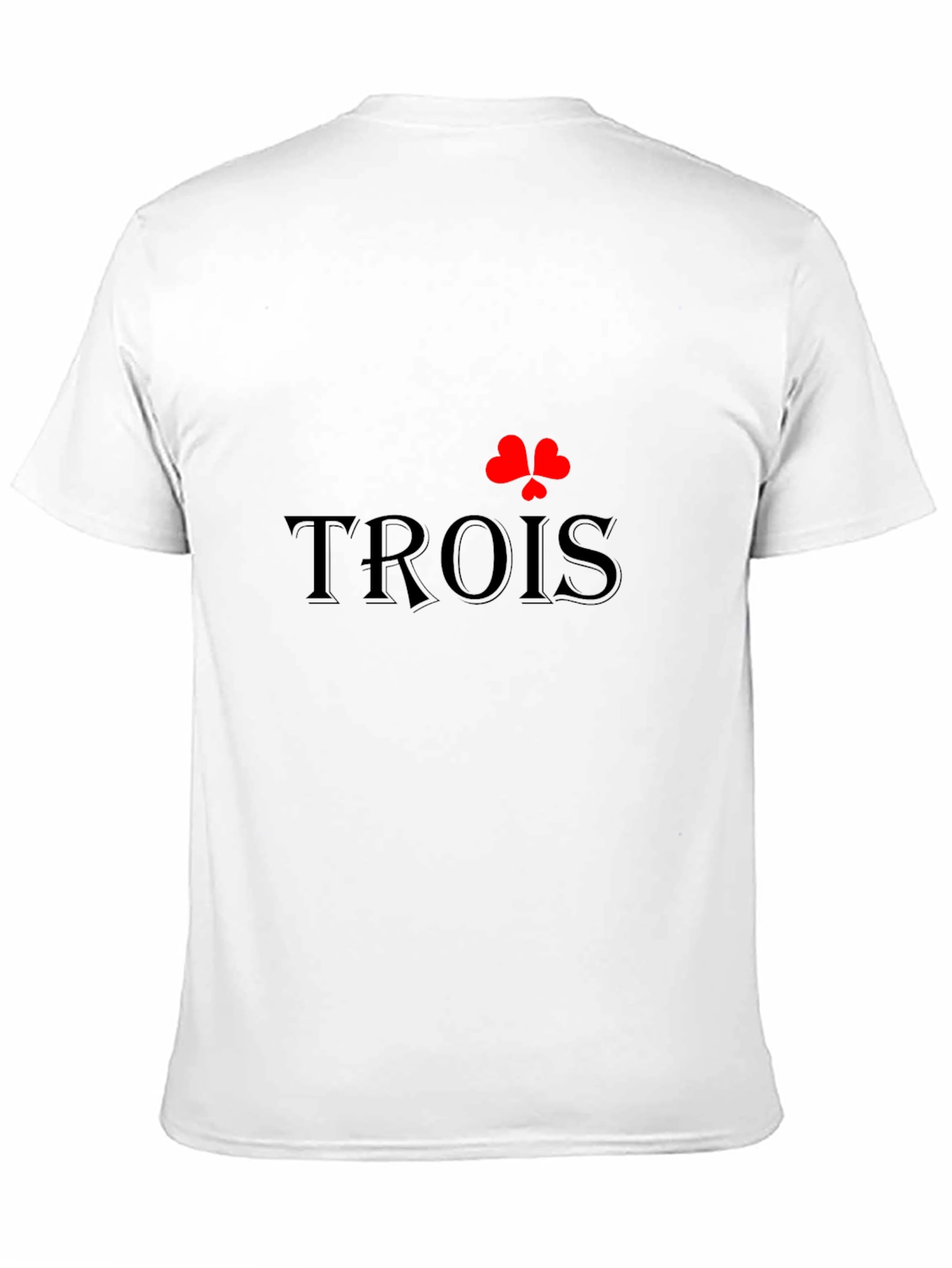 Stylish Black T-Shirt with Trois Clover Design