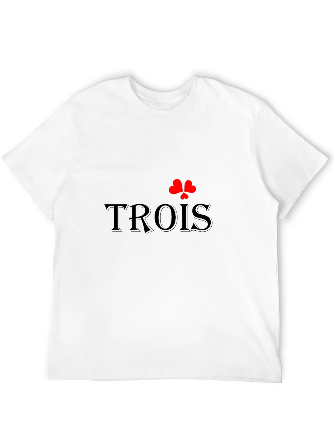 Stylish Black T-Shirt with Trois Clover Design