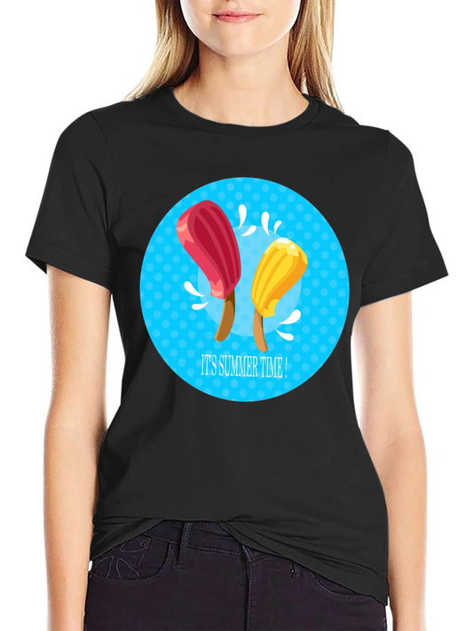 Its Summer Time Black Graphic Tee