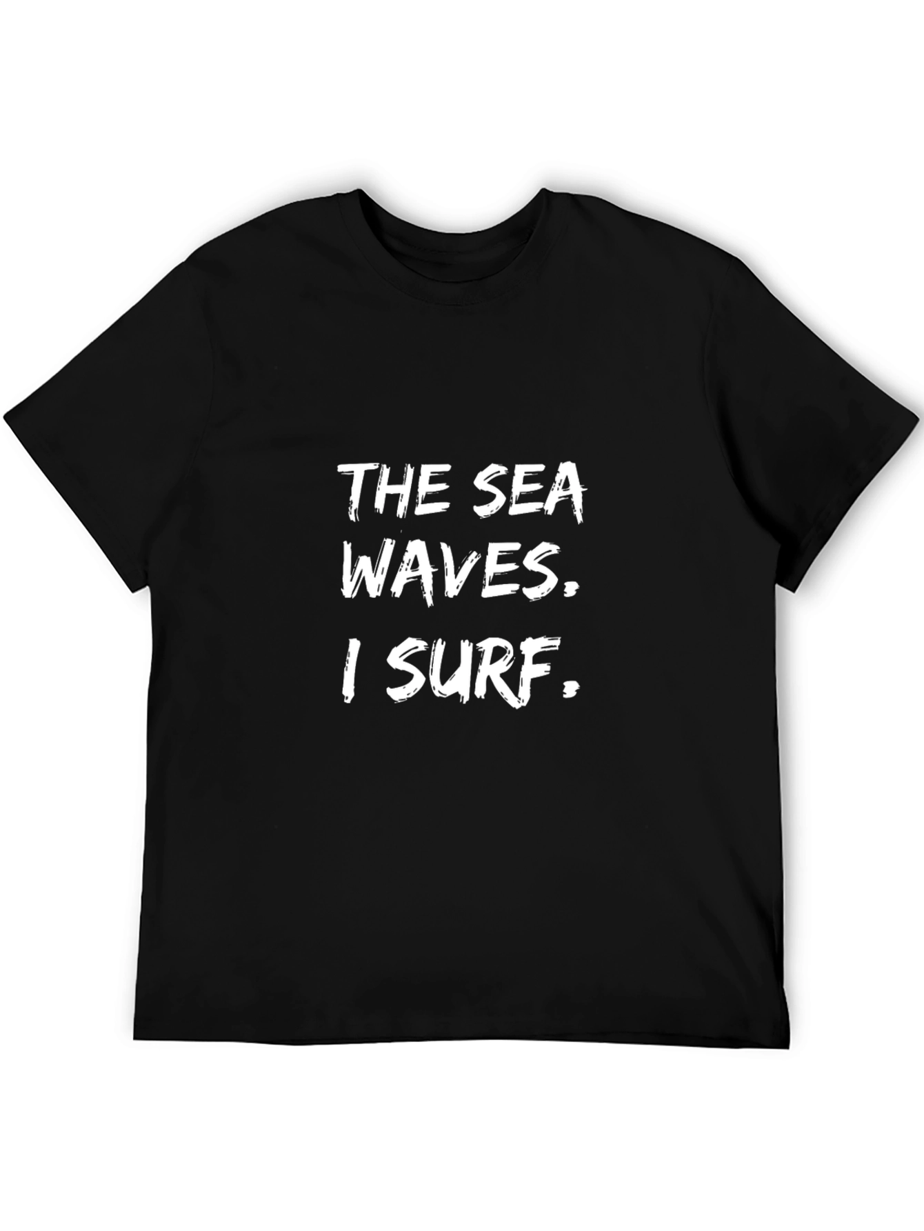 The Sea Waves I Surf Black Tee