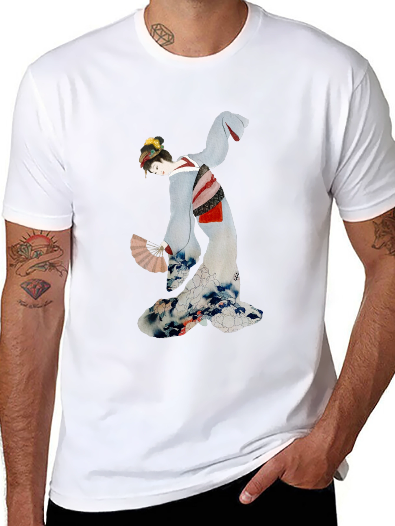 Geisha Graphic Tee - Unique Japanese Art Shirt