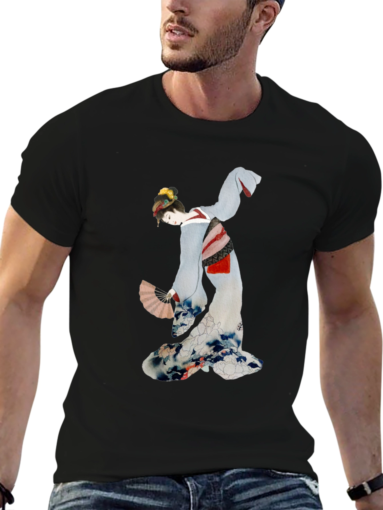 Geisha Graphic Tee - Unique Japanese Art Shirt