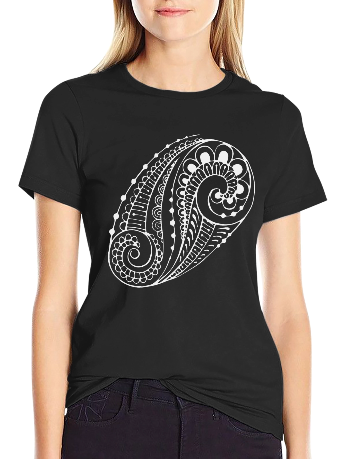 Abstract Paisley Graphic Tee - Mens Black T-Shirt