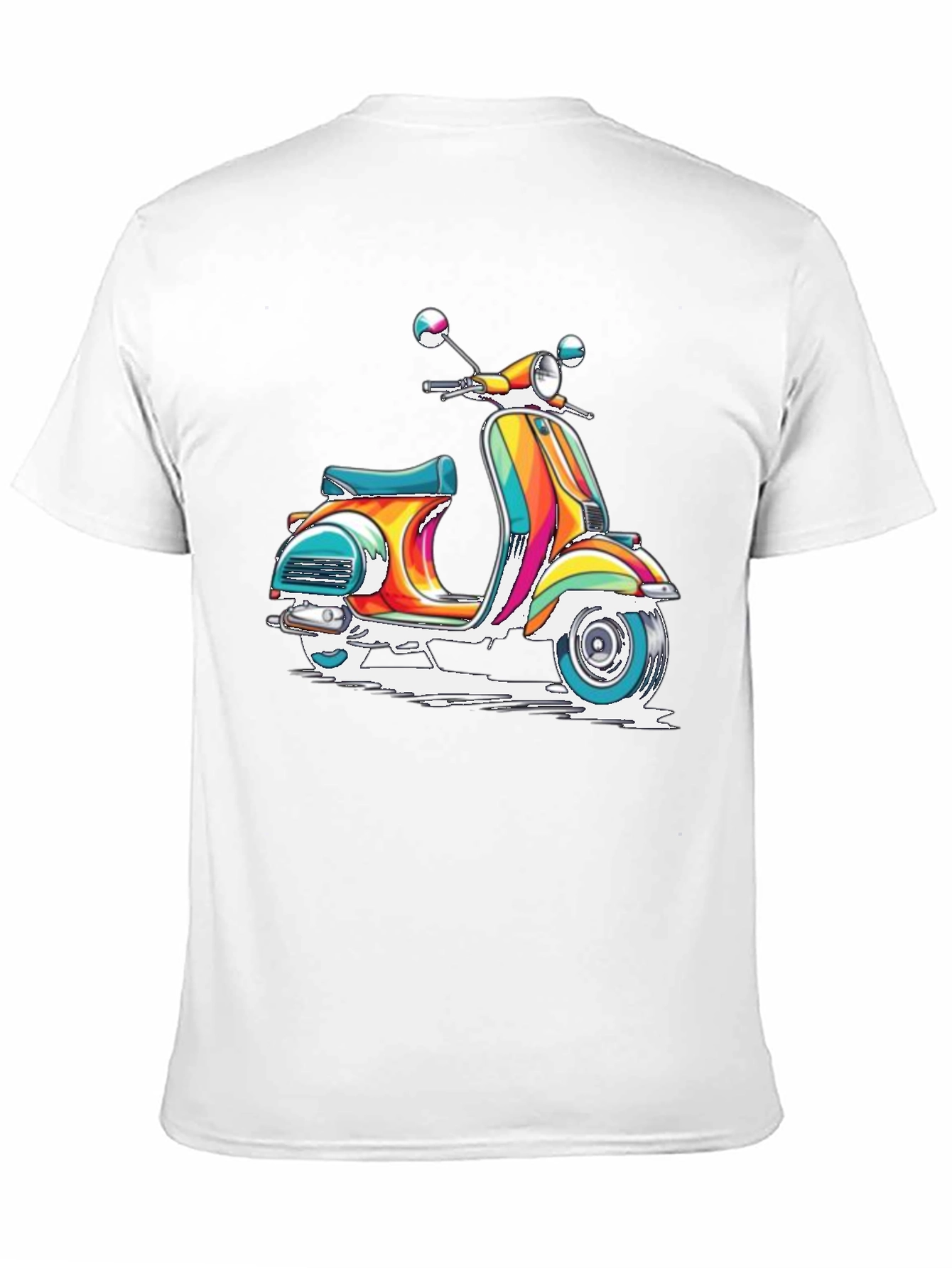 Retro Scooter Graphic Tee - Vivid Black T-Shirt