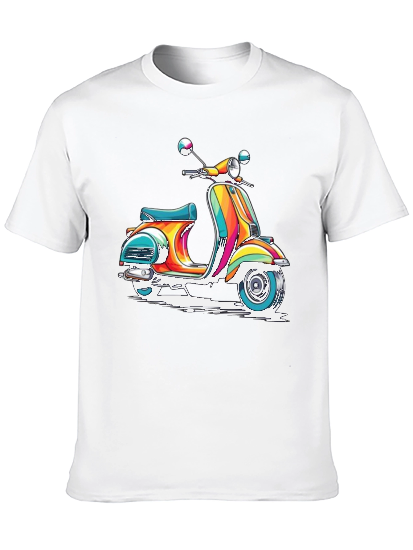 Retro Scooter Graphic Tee - Vivid Black T-Shirt